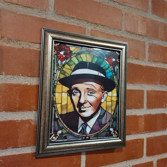Other - Bing Crosby Stained Glass Style Framed Art Print By Neon Nicho